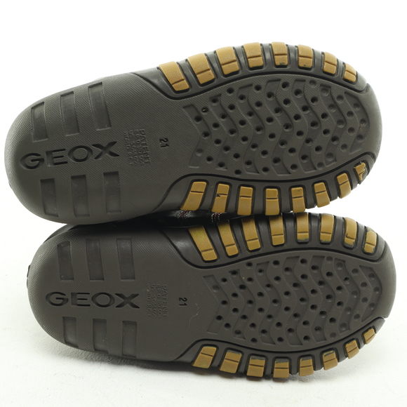 Geox Kids All Leather Sneaker Hook & Loop Baby & Walker Size US5.5 EUR21 Brown - Picture 13 of 16